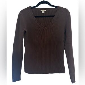 St Johns Bay Brown V-Neck Sweater